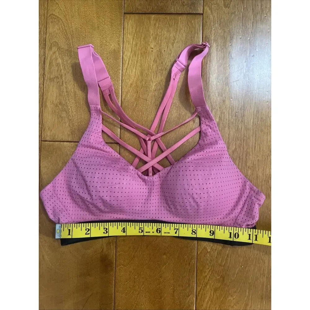 Victoria’s Secret Sport Bra Size 32A Pink Black Racerback Pullover Lightweight39